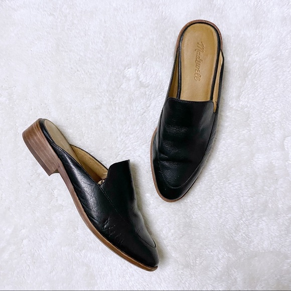 Madewell Shoes - Madewell Frances Black Leather Loafer Mules 6
